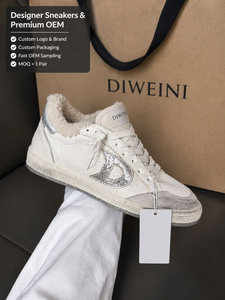 Nouvelles baskets de luxe en cuir vieilli pour hommes et femmes, doublées de fourrure, chaudes et de haute qualité, idéales pour la marche - Product Image 1