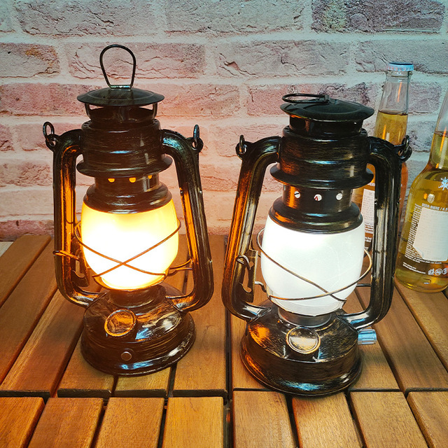 Rechargeable Retro LED Table Lamp 3 Lighting Mode Vintage Desktop Atmosphere Light Portable Lanterns Hanging Travel Camping Lamp