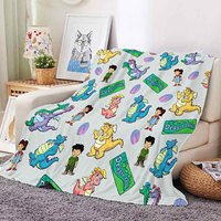 Nouvelle couverture en polaire à motif de dragon de dessin animé, très populaire, de haute qualité, douce, confortable, mignonne et kawaii
