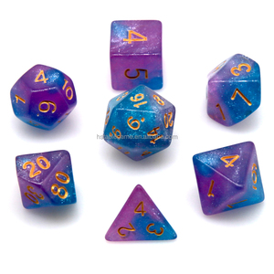 HS Galaxy sur mesure 7 <span class=keywords><strong>PC</strong></span> D20 polyédrique acrylique paillettes RPG mdn jeu de dés taille 16mm avec jeu de société et boîte à dés - Product Image 4