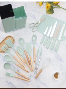 Ensemble d'ustensiles en <span class=keywords><strong>silicone</strong></span> antiadhésif de 19 pièces pour la vente en gros d'ustensiles de cuisine ménagers de qualité alimentaire, y compris des cuillères à soupe et des spatules - Product Image 6