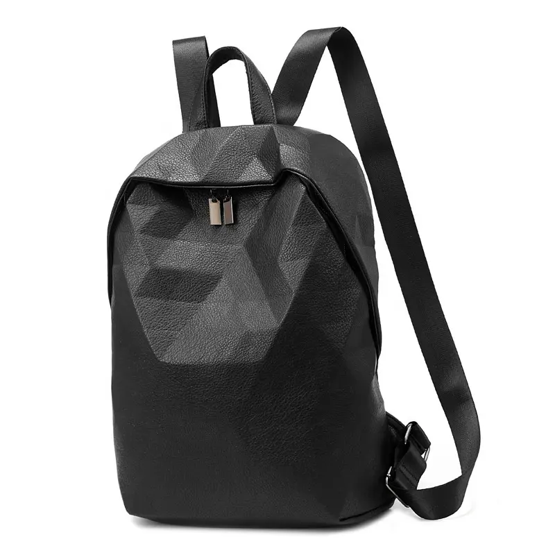 Wholesale Fashionable Geometric Mochila para Mujer PU Leather Backpacks Bag for Women Men