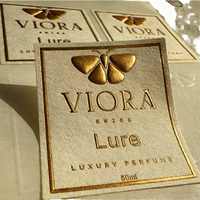 Étiquettes autocollantes personnalisées de luxe en vinyle gaufré or mat, résistantes à la chaleur, avec logo en relief 3D pour bougies, artisanat et parfums