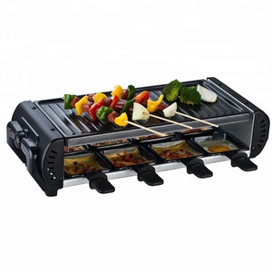 1200W Raclette-Grill Indoor-Barbecue-Grillplatte mit Antihaftbeschichtung Flache & Geriffelte Oberflächen - Product Image 2