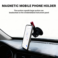 Support de téléphone magnétique flexible YUANYUJINGMI de 3 pouces pour voiture, fixation robuste anti-chute avec ventouse et anneau métallique universel