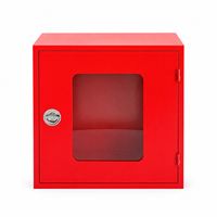 Armoire murale rouge personnalisable pour tuyau d'incendie avec fenêtre de visualisation, en acier inoxydable/acier au carbone, marque KHI, pour usage en lutte contre l'incendie, facile à utiliser