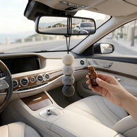 Diffuseur de voiture personnalisé en feutre de laine, ornement suspendu pour rétroviseur, ensemble de boules diffuseuses d'huiles essentielles pour aromathérapie en vrac pour véhicule