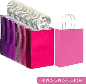 대량 소형 크라프트 종이 선물 가방 손잡이가 있는 종이 가방 공예 및 의류 다용도 - Product Image 4