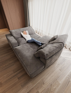 Di lusso di alta qualità divano in pelle Nubuck stile italiano Scrub tessuto soggiorno divani Set per Villa appartamento - Product Image 3