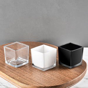 Porte-bougie d'aromathérapie carré transparent simple en verre borosilicate, créatif, sérigraphié 6*6, pour la Saint-Valentin - Product Image 4