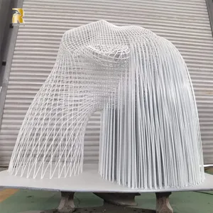 شلال رأس من الفولاذ المقاوم للصدأ ثلاثي الأبعاد بتصميم عصري كبير/تمثال لهيكل الفن الخارجي - Product Image 5