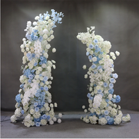 Ensemble de produit fini pour arche de mariage bleue, fleurs artificielles en soie, ciel étoilé, scène d'accueil, accessoires de photographie