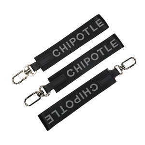 Nhà máy tùy chỉnh Jacquard Logo dây đeo cổ tay Keychain Nylon thêu Ribbon treo tag móc tiếp xúc với phong cách Keychain - Product Image 2