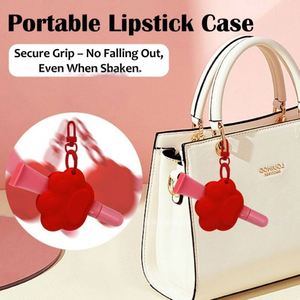 Custom Logo 2.79In Silicone Portable Clip on Cat Paw Style <b>Lip</b> <b>Gloss</b> Bracket Keychain Pendant for Lipstick Perfume - Product Image 3