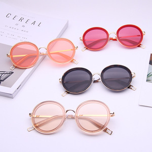 Gafas de Sol Redondas para Mujer Qianai, Lentes Azul Océano UV400, Montura Transparente, Estilo Retro, Gafas de Conducir E4-1793 - Product Image 3