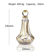 Vente en gros 200ml Golden Line verre parfum Attar bouteille d'huile parfum bouteille d'huile essentielle avec couvercle bouchon