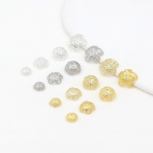 ที่ใส่ดอกไม้ห้ากลีบ ชุบทอง 18K ทำจากทองแดง สำหรับงาน DIY เครื่องประดับ ใช้ทำสร้อยข้อมือ - Product Image 4