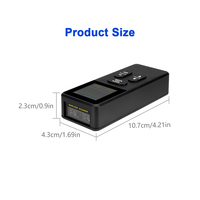 Lector de Códigos de Barras Inalámbrico Bluetooth con Pantalla LCD, Mini Escáner de Códigos de Barras Portátil de Bolsillo para Logística de Almacenes Minoristas