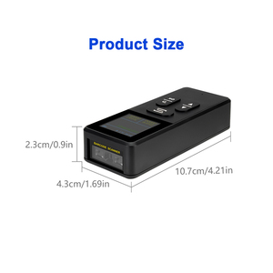 Lecteur de codes-barres Bluetooth sans fil avec écran LCD, mini scanner de codes-barres portable de <span class=keywords><strong>poche</strong></span> pour la vente au détail, l'entrepôt et la logistique - Product Image 6
