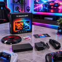Lampu Latar Belakang TV RGBICW, Sinkronisasi Layar LED, Pencahayaan Ambient, Kontrol Musik via Aplikasi dan Remote untuk TV Gaming 55-65 Inch