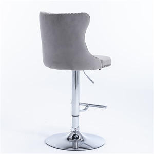 DB Furniture Tabourets de bar modernes à base chromée pivotants en velours avec hauteur d'assise réglable 25-33 pouces pour ferme - Product Image 5