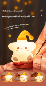 ไฟกลางคืนรูปดาวซิลิโคนนุ่มนิ่มน่ารัก RGB ชาร์จผ่าน USB ควบคุมการสัมผัสหรี่แสงได้ ไฟ LED สำหรับห้องนอนเด็ก - Product Image 6