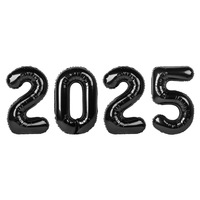 Ballons Number 2025 en aluminium pour la décoration de la maison et du bureau du Nouvel An, fournitures d'anniversaire, 16 pouces, 2025