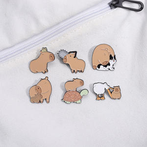 <span class=keywords><strong>Aliexpress</strong></span> New Cute Style Capibala Metal Badge Die <span class=keywords><strong>Cut</strong></span> Combinaison Set Zinc Souvenir Model Capybara Broche Creative Buddha - Product Image 4