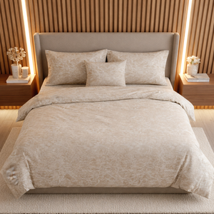 Soft Cotton Marble Bedding Set Modern Beige Print <b>Bed</b> Linen <b>Comfortable</b> Duvet Cover Set OEM Manufacturer - Product Image 1