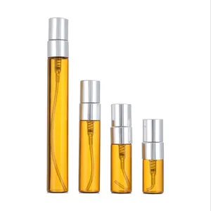 2021 vente chaude 2ml 3ml 5ml10ml Ambre pompe de pulvérisation En Aluminium bouteille De Parfum Offre Spéciale produits en verre ambre huile essentielle bouteille