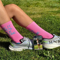 Vente en gros de chaussettes de course sur sentier de cyclisme avec logo personnalisé Chaussettes de course à séchage rapide Coolmax Crew Compression en nylon de sport