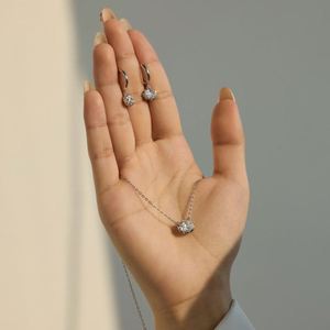 Dylam เครื่องประดับผู้หญิงสง่างามเครื่องประดับ S925ดีโซ่เงินเชื่อมโยง5A Zirconia สร้อยคอรูปไข่ - Product Image 4