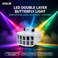 Lampu Kupu-kupu LED 30W Lapis Ganda RGBW 4in1 DMX512 Aktif Suara Otomatis DJ Disko KTV Pesta Efek Pencahayaan Panggung