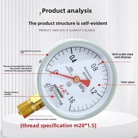 Standard Vacuum Pressure Gauge Y-100 0-1.6 MPa for Boiler Air Oil Water Pressure Zhejiang Hongqi