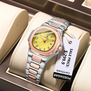 <span class=keywords><strong>Reloj</strong></span> de Lujo POEDAGAR para <span class=keywords><strong>Mujer</strong></span>, <span class=keywords><strong>Reloj</strong></span> de Cuarzo Cuadrado para Dama, Luminoso, Resistente al Agua, con Fecha, <span class=keywords><strong>Reloj</strong></span> de Vestir para <span class=keywords><strong>Mujer</strong></span> + Caja - Product Image 3