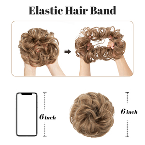 SARLA, peinados sintéticos de verano para mujer, extensiones fáciles de desorden, moño de pelo con banda de goma elástica para moño de Donut, venta al por mayor - Product Image 4