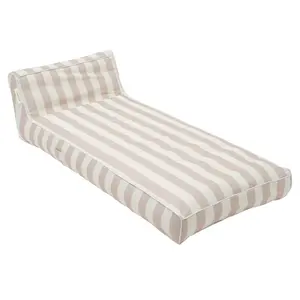 Chaise flottante gonflable en PVC pour piscine extérieure avec housse en tissu amovible, transat pliable portable - Product Image 2