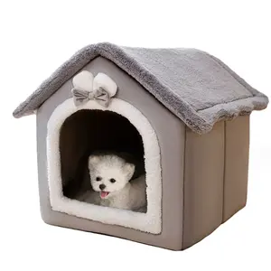 犬ペットハウス犬小屋ベッド猫ベッドペットテントハウスソフトラグジュアリー屋内冬暖かい