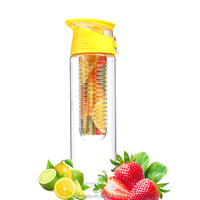 Bouteille d'eau Portable, pour jus de citron, de fruits, ml, infuseur à emporter, pour randonnée en plein air, Camping, couleur noire