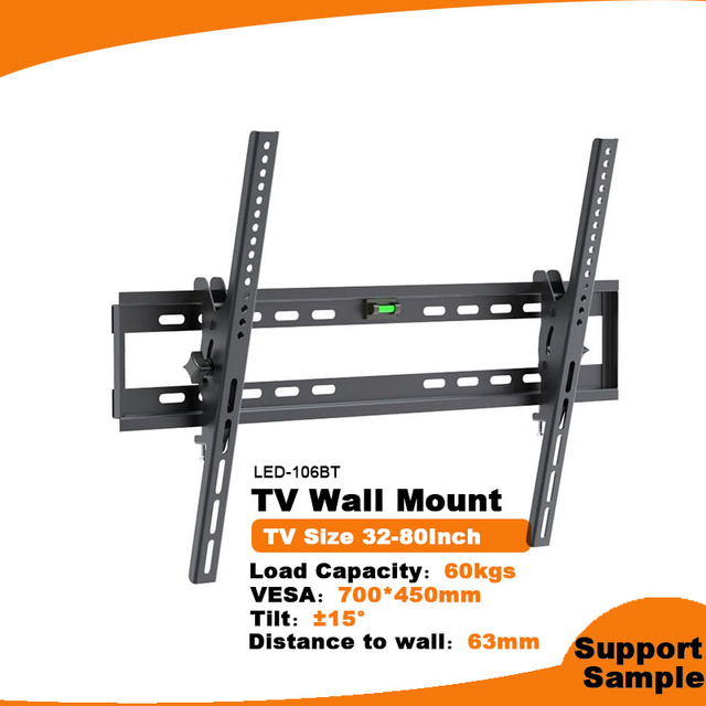 Space Saving Flat TV Wall Mount for Most 32"-80" TVs, Max VESA 700X450mm Universal Low Profile Tilt Wall Mount TV Bracket