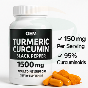 OEM Private Label Kruidensupplement Kurkuma Curcumine & Gember Capsules met Zwarte Peper Extract voor Hart, Hersenen & Gewrichten - Product Image 3