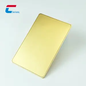 13.56Mhz Imprimível Aço Inoxidável Inteligente VIP Membership Cards Em Branco Ouro NFC Chip Metal Cartão