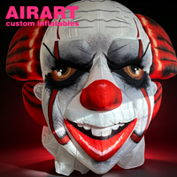 Décoration Gonflable Clown Effrayant, Accessoire Gonflable Clown d'Horreur pour Halloween, Bar, Club, Ambiance Terrifiante