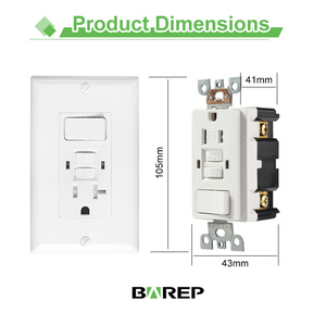Tomacorriente GFCI Barep con Certificación ETL y Interruptor <span class=keywords><strong>de</strong></span> Luz, 15 Amperios, con Autoprueba y Protección Antimanipulación - Product Image 4