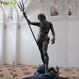 Ünlü atina yunan heykeli Metal sanat bronz Poseidon heykel