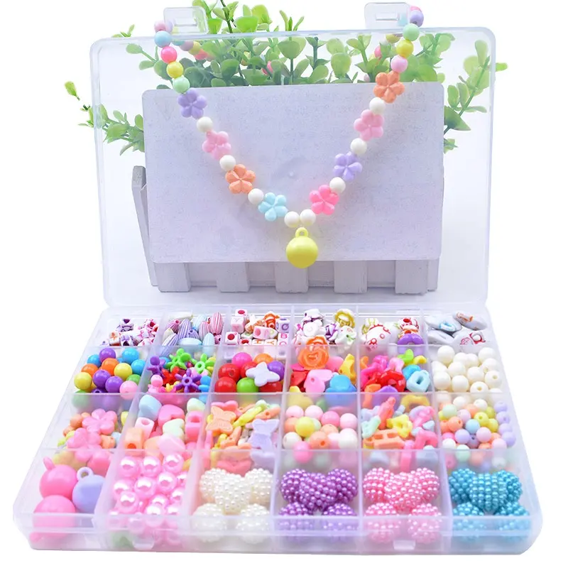 Creativity Gift Toys for Kids DIY Jewelry Accessories 24 Grids Pop Beads Set Jewelry Making Toy Kits