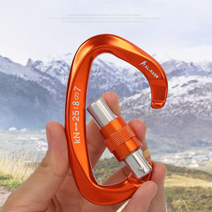 Al-Masr D-Type Aluminum Alloy Carabiner 25KN Locking Safety Buckle For Climbing Equipment - Product Image 1