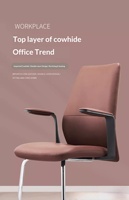 Chaise de bureau de luxe en cuir à dossier haut avec support lombaire, hauteur réglable, base 5 étoiles pour personnel de bureau et salles de conférence