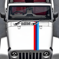 Autocollants de voiture à rayures de course personnalisés en usine 3 couleurs pour capot et capot de toit en vinyle graphique dans un style sportif avec logo personnalisé