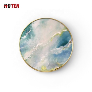 <span class=keywords><strong>Peinture</strong></span> décorative d'art moderne minimaliste abstraite <span class=keywords><strong>ronde</strong></span> en trois dimensions, paysage marin à l'huile <span class=keywords><strong>sur</strong></span> <span class=keywords><strong>toile</strong></span>, peinte à la main, pour salon - Product Image 3